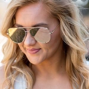 QUAY HIGH KEY MINI GOLD AVIATORS